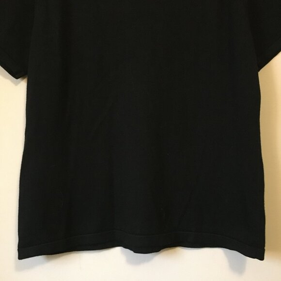 Tall Girl Soft Black Knit Short Sleeve Sweater Top - Picture 7 of 12